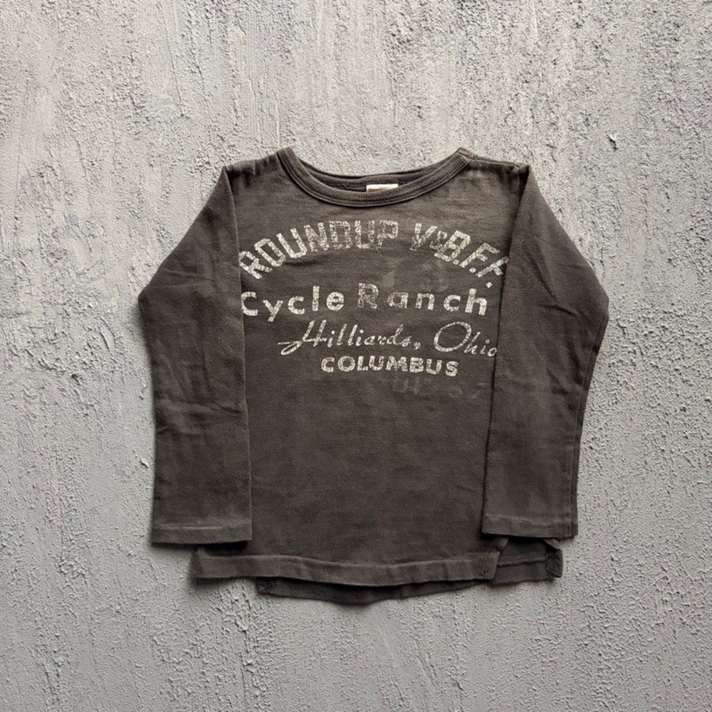 Denim Dungaree Long Sleeve Shirt Small 110CM Black Japan Baby Tee